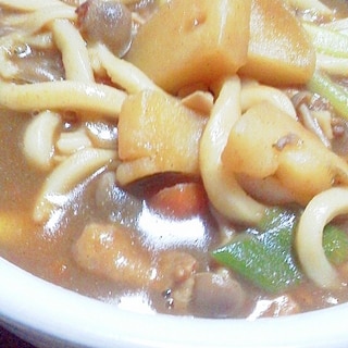 鶏皮カレーうどん